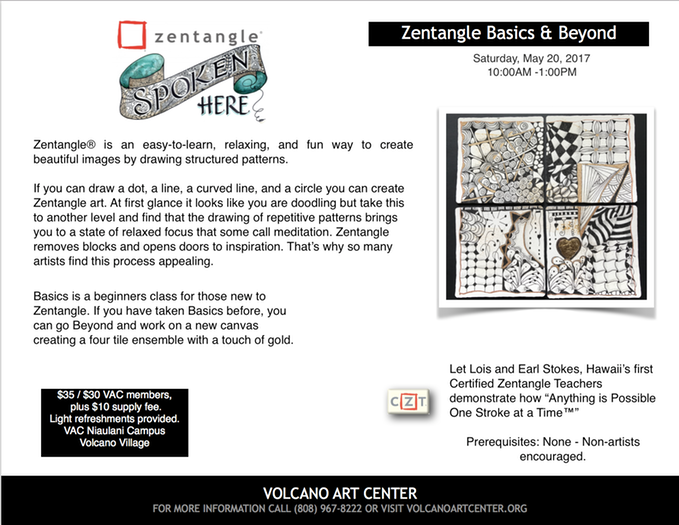 Zentangle Basics Class for Adults