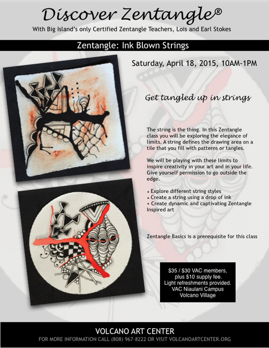Zentangle Ink Blown Strings Flyer 4:18:15